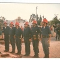 Bombeiros de São Brás de Alportel, em sentido, no ano de 1987, em Lagos